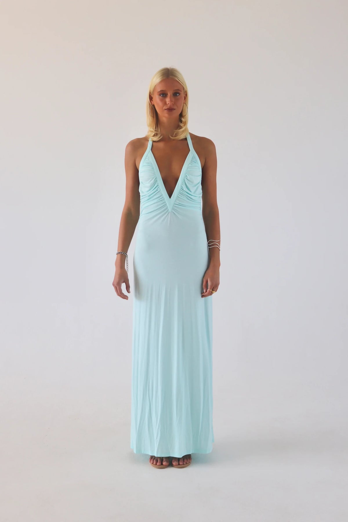 SOLAMUSA Angelina Aqua Maxi Dress Size XS