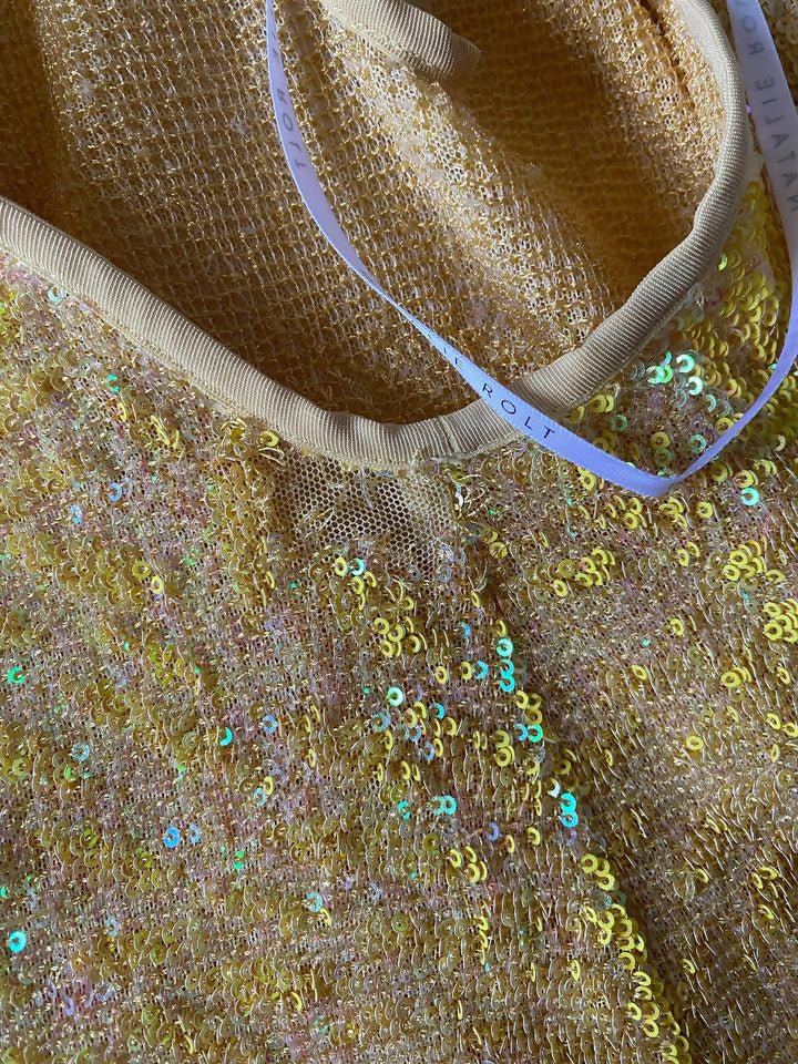 Natalie Rolt Delilah Yellow Sequin Gown