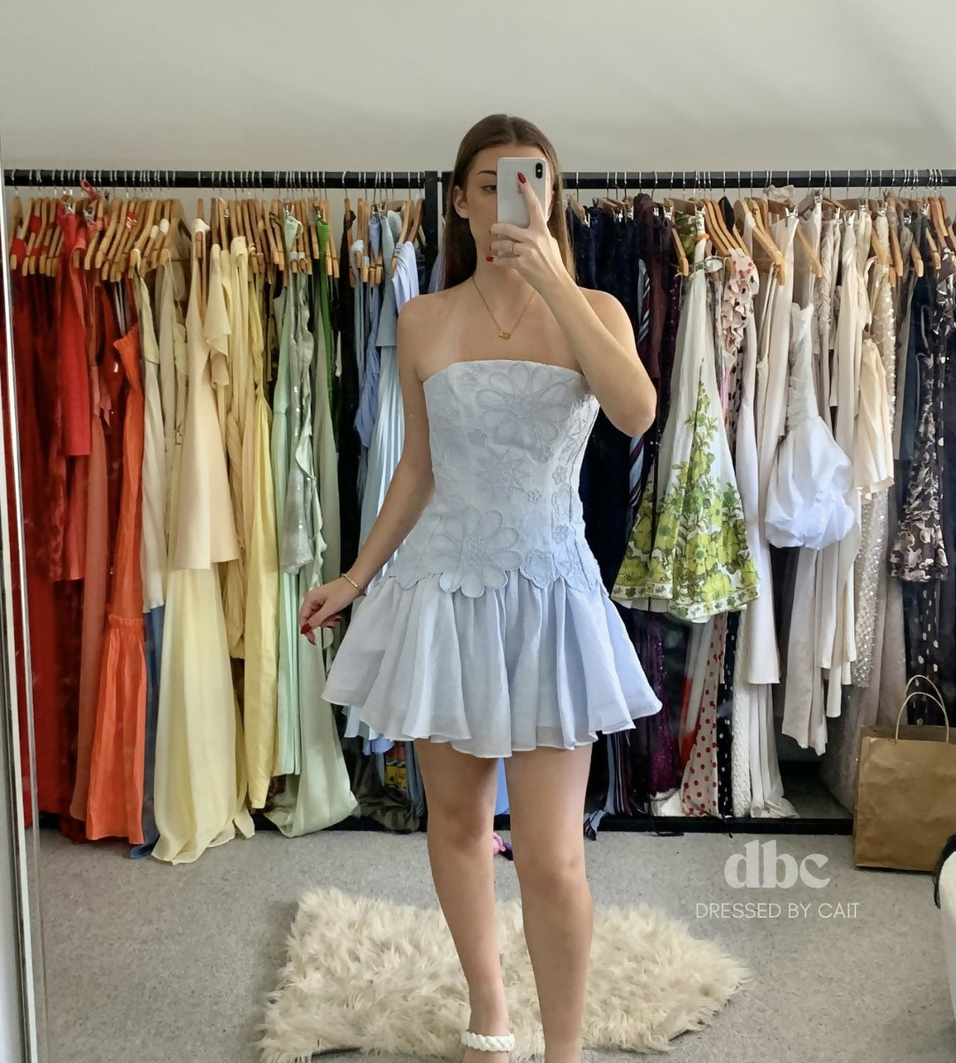 AJE Gia Embroidered Mini