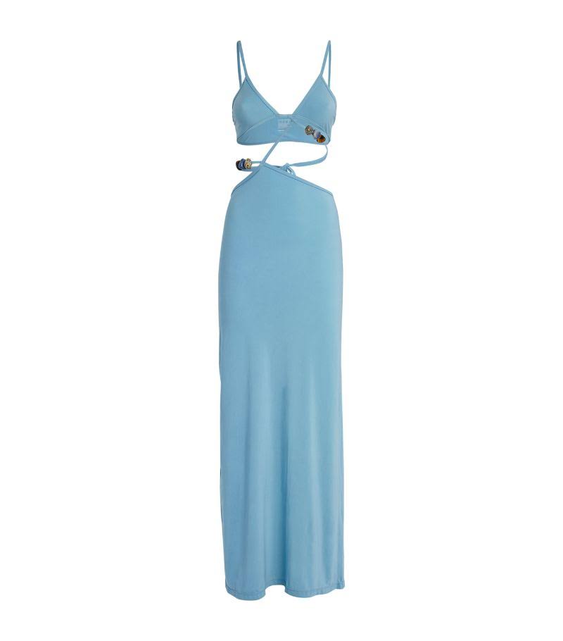 Christopher Esber Quartz Displace Blue Maxi Dress
