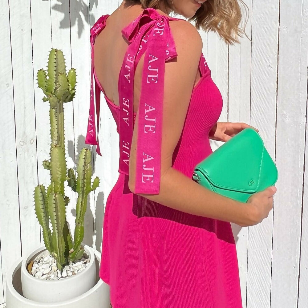 aje amber knit tie dress