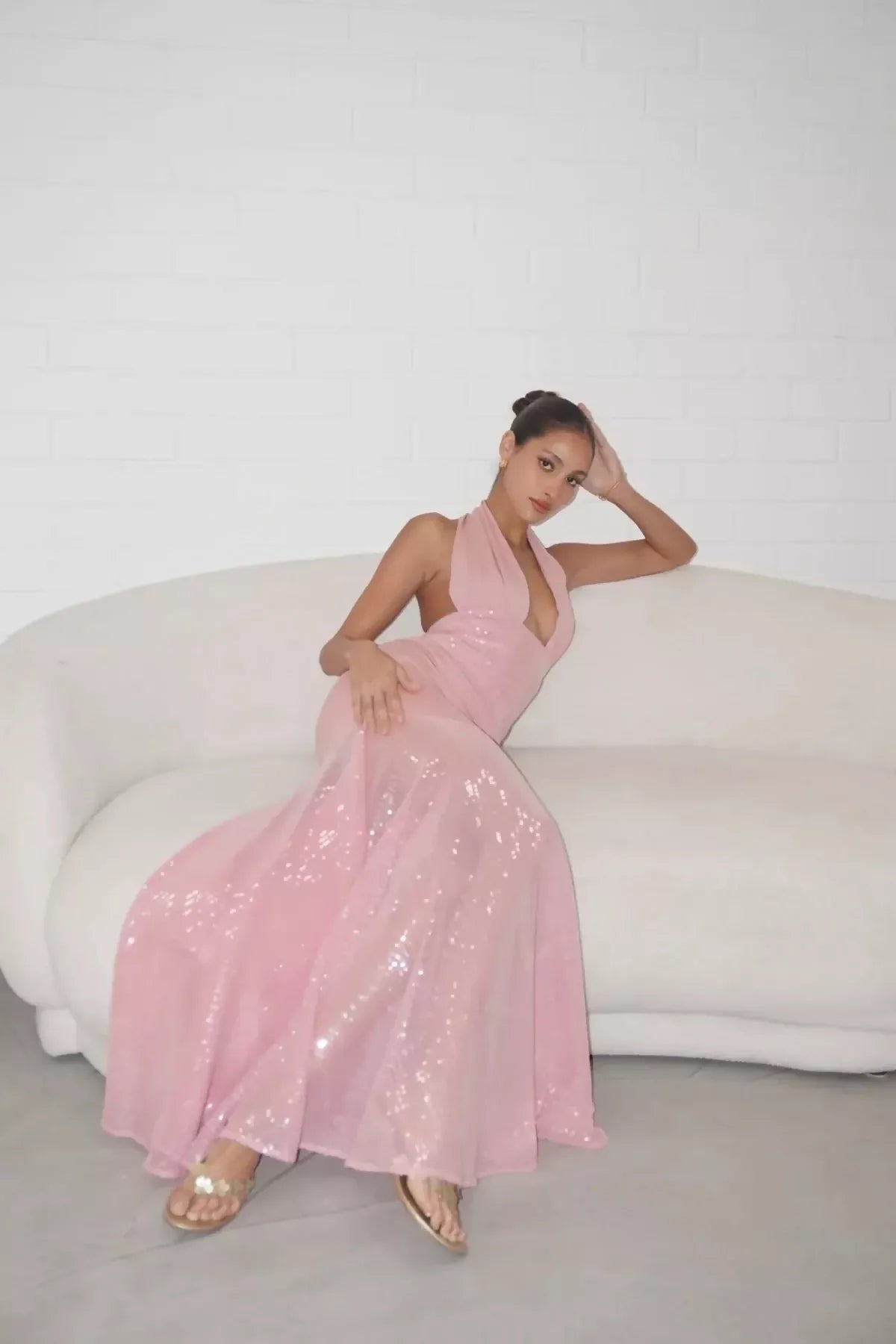Deconduarte Florian Maxi Dress in Pink Size 8
