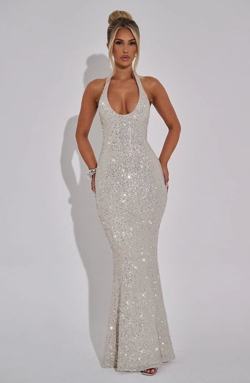 Odette Maxi Dress in Champagne Size XS