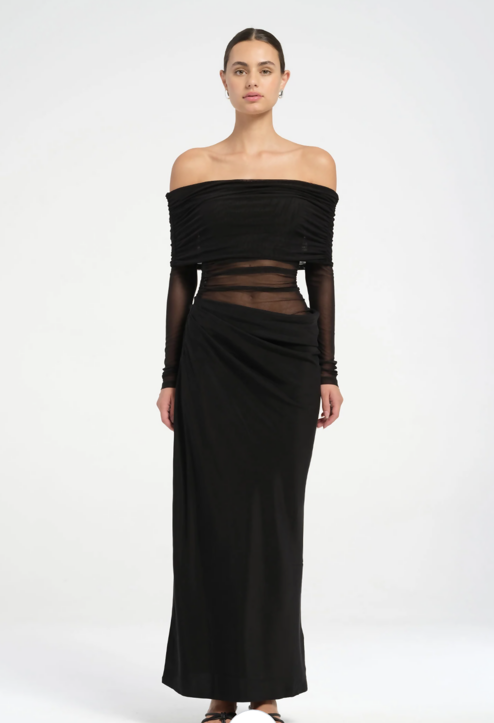 Benni Yasmin Off-Shoulder Maxi Dress Black Size 8