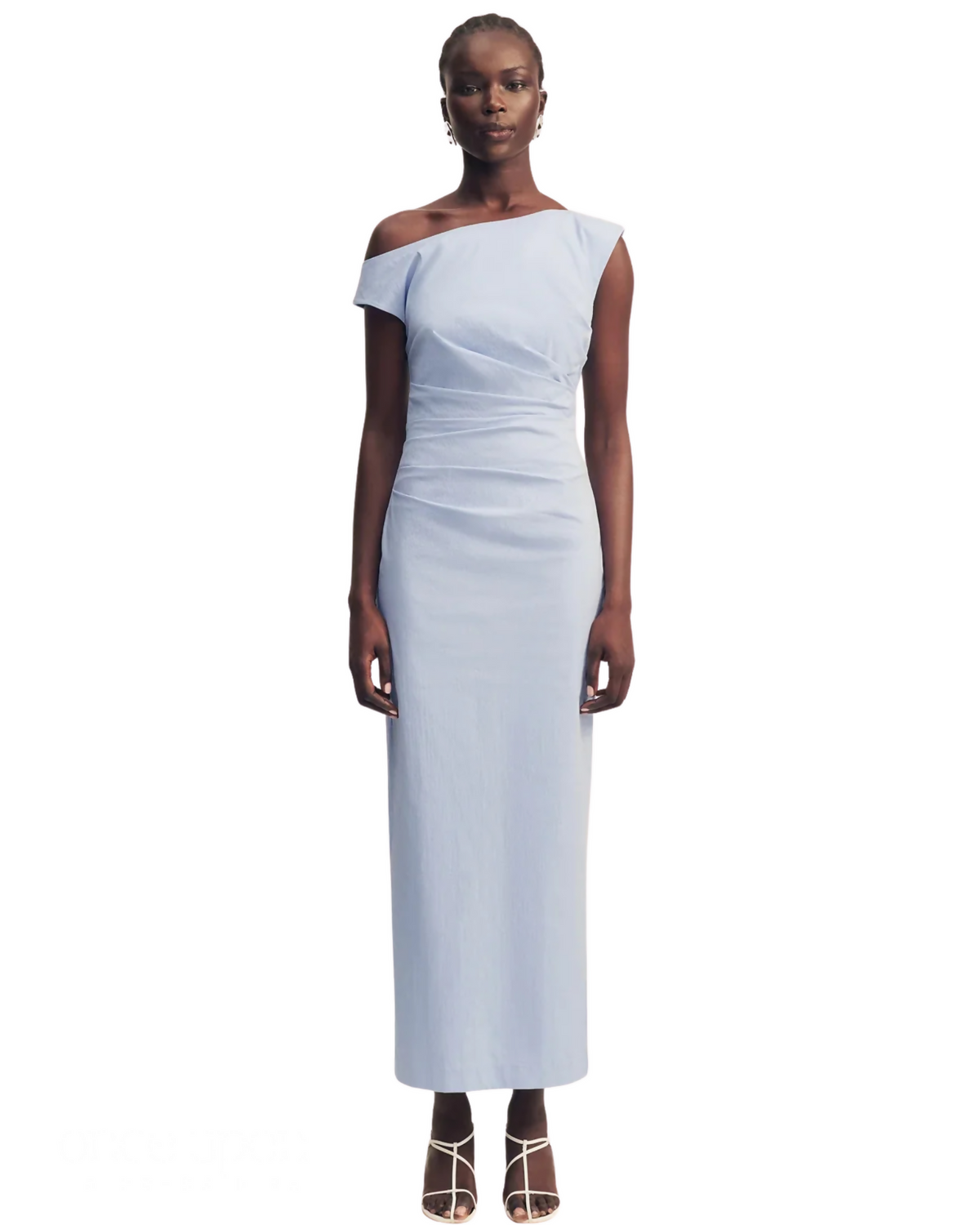 Shona Joy Campbell Off Shoulder Maxi Dress Cornflower Blue