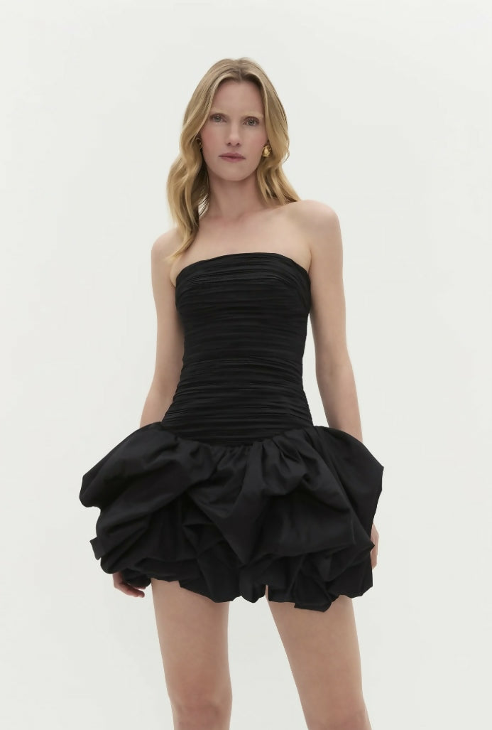 AJE Violette Bubble Hem Mini Black Dress Size 4