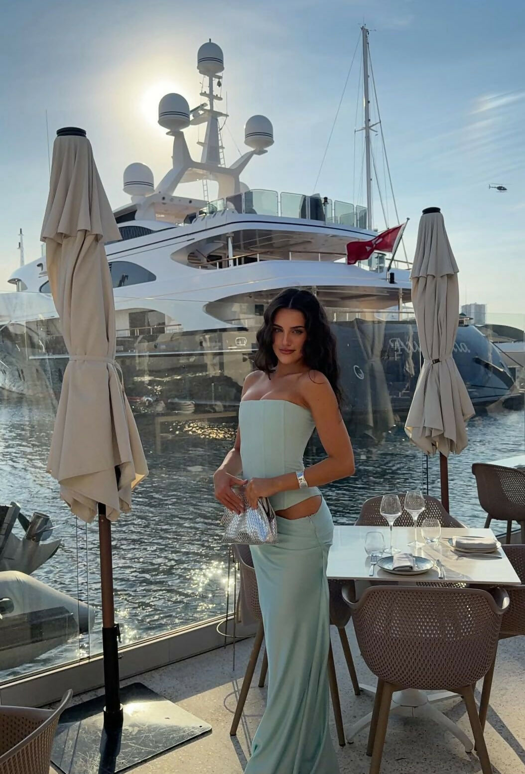 HNTR The Label Huxley Gown Aqua Size XS & S