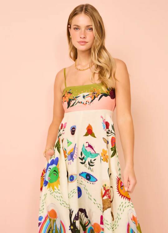Alemais Evergreen Sundress Print