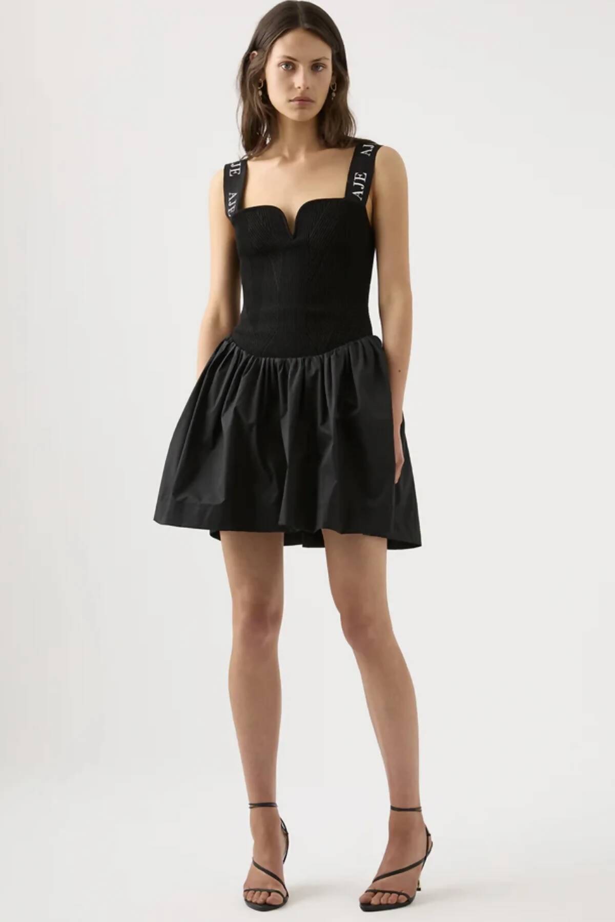 Aje Mira Logo Strap Tulip Mini Dress