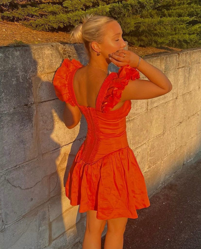 Aje Simone Frill Sleeve Mini Dress