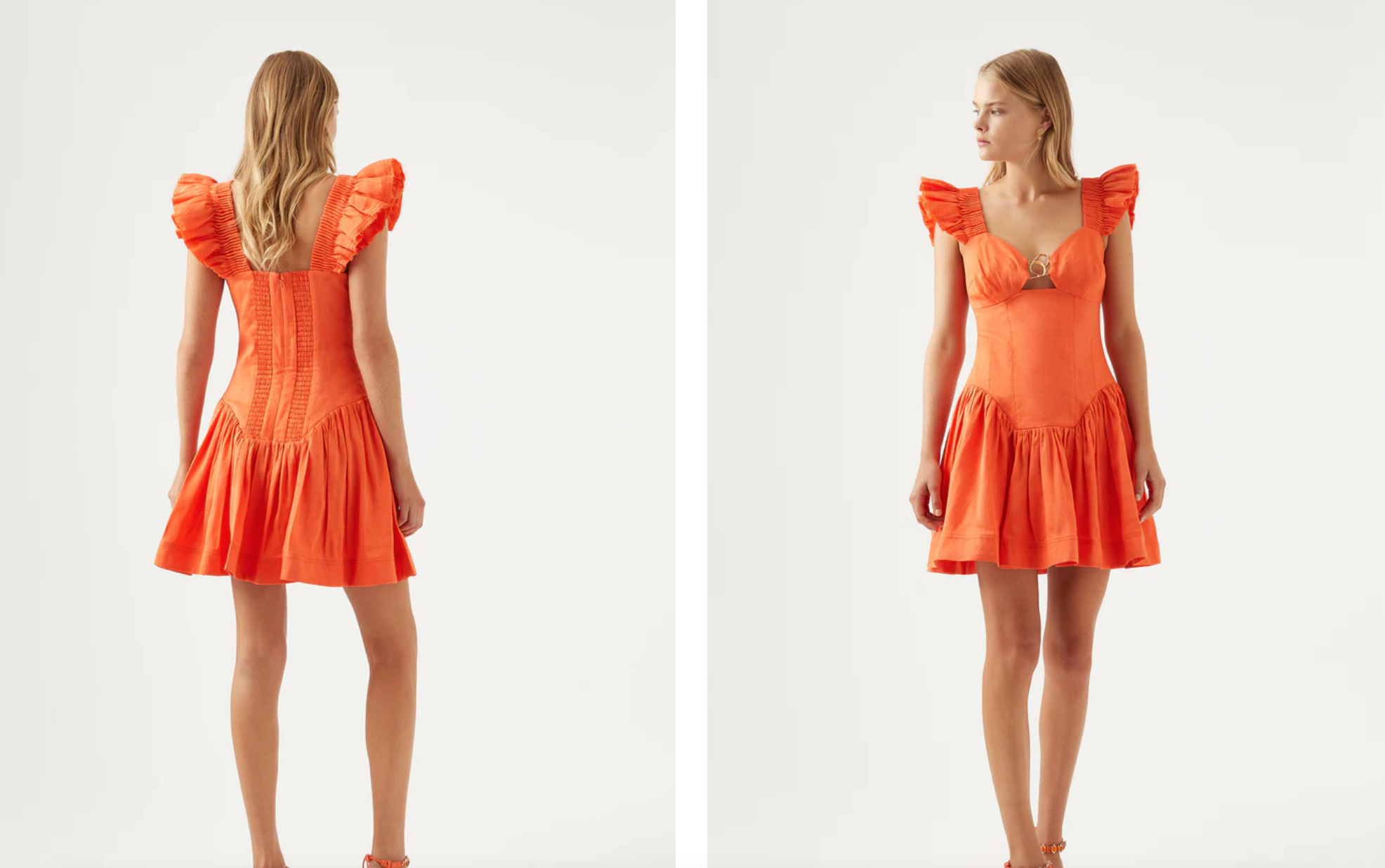 Aje Simone Frill Sleeve Mini Dress