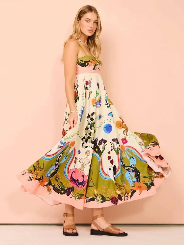 Alemais Evergreen Sundress Print