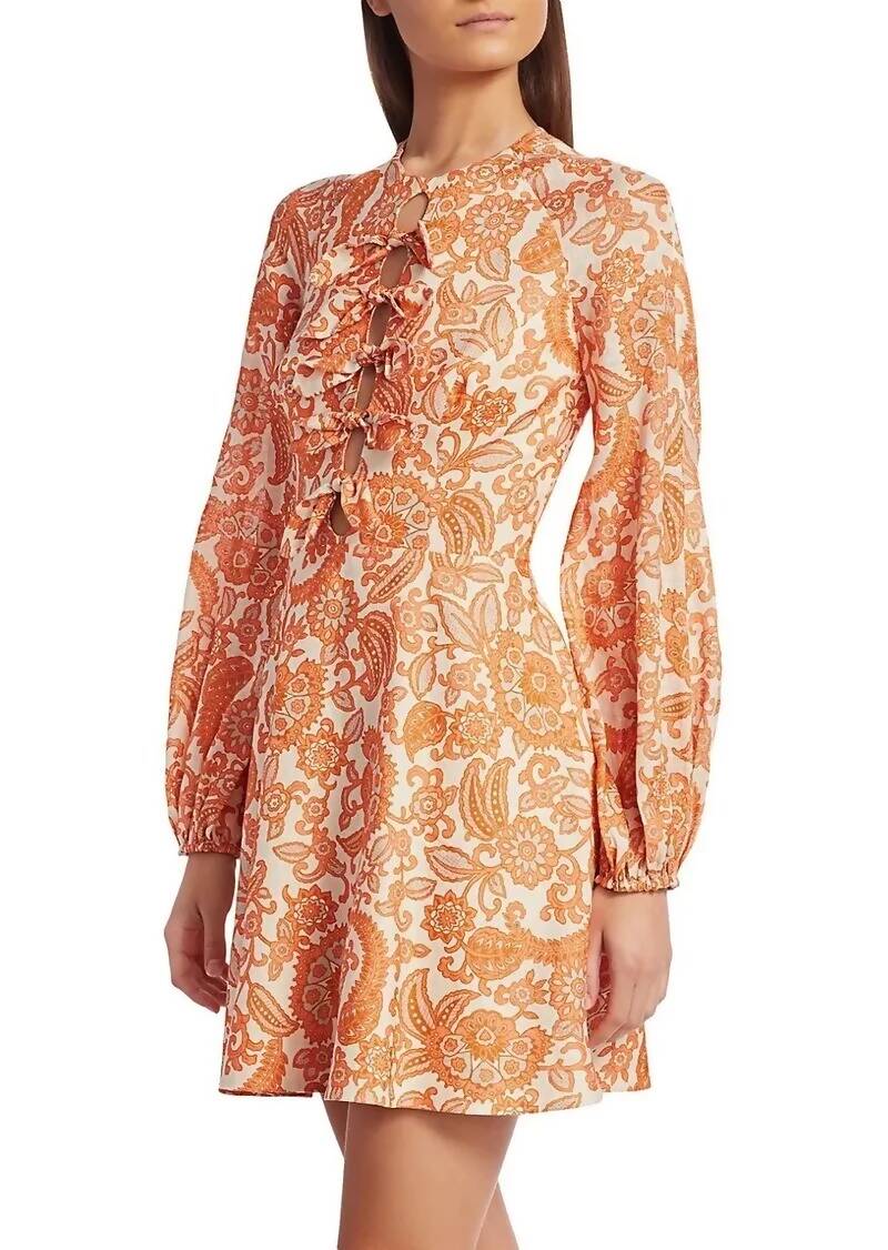 peggy embroidered dress zimmermann Zimmermann Peggy Sleeveless Shirt Dress Magenta Ivory Paisley main image 0