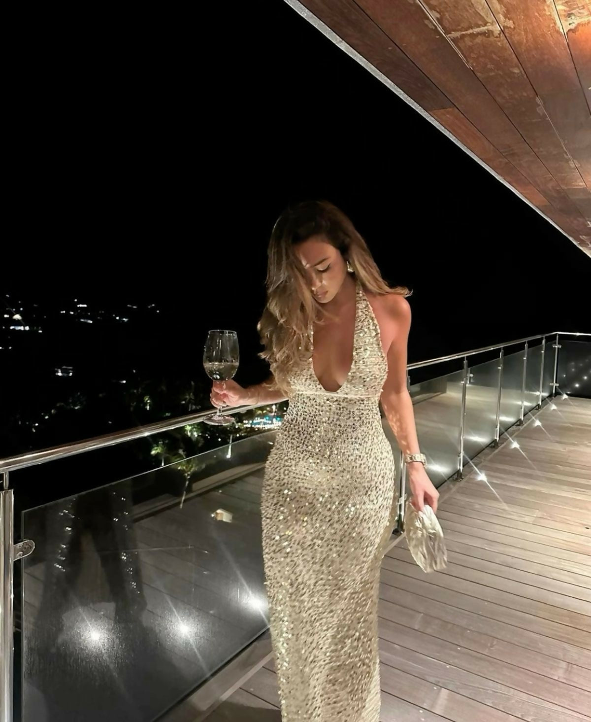 Monday Swimwear Catania Champagne Sequin Gown