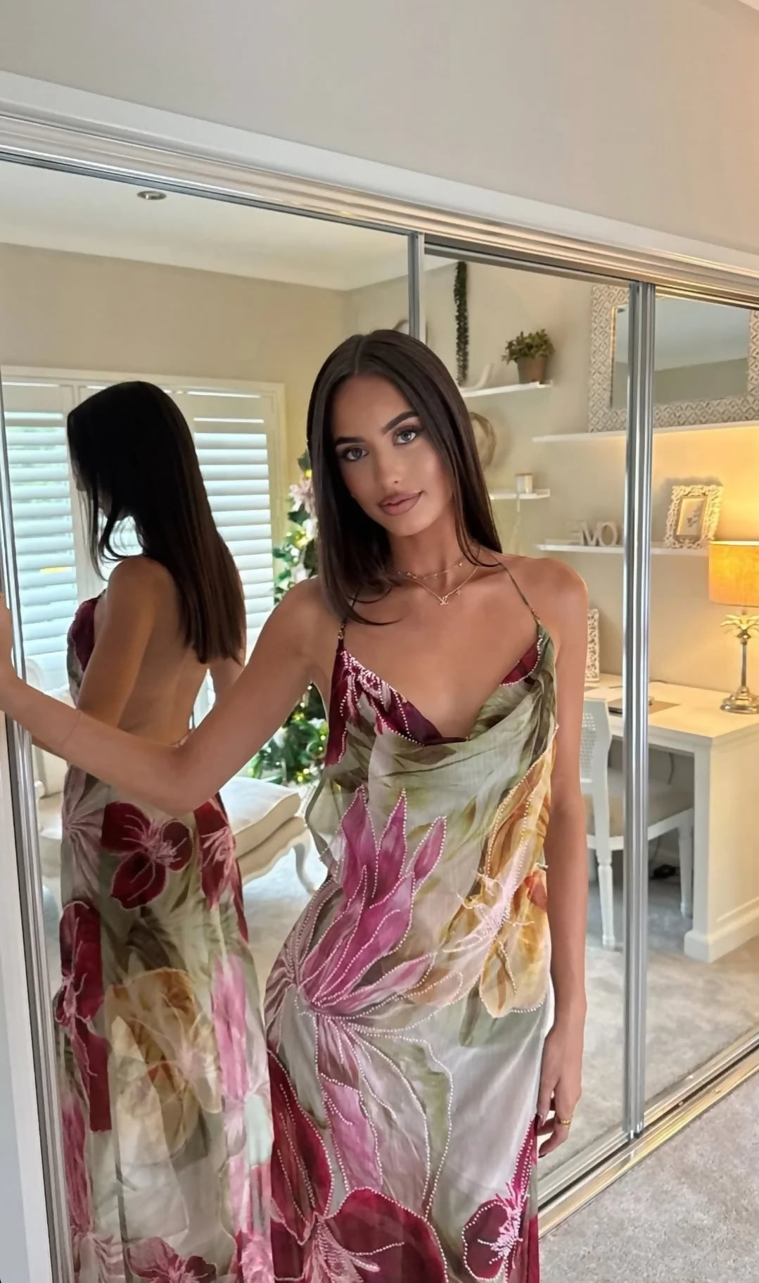 Jaded London Dahlia Hand-Beaded Maxi