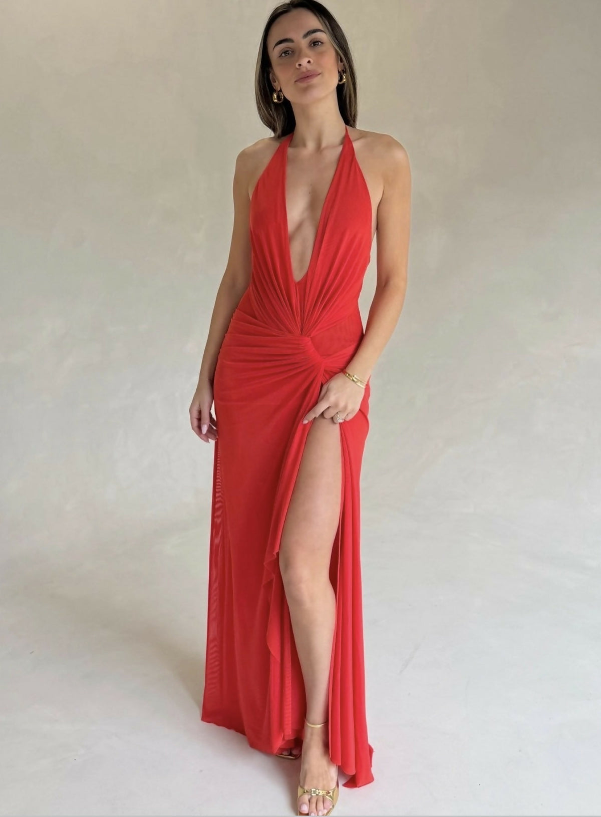 Bec & Bridge Xanthe V Neck Maxi Dress in Flame Size 8