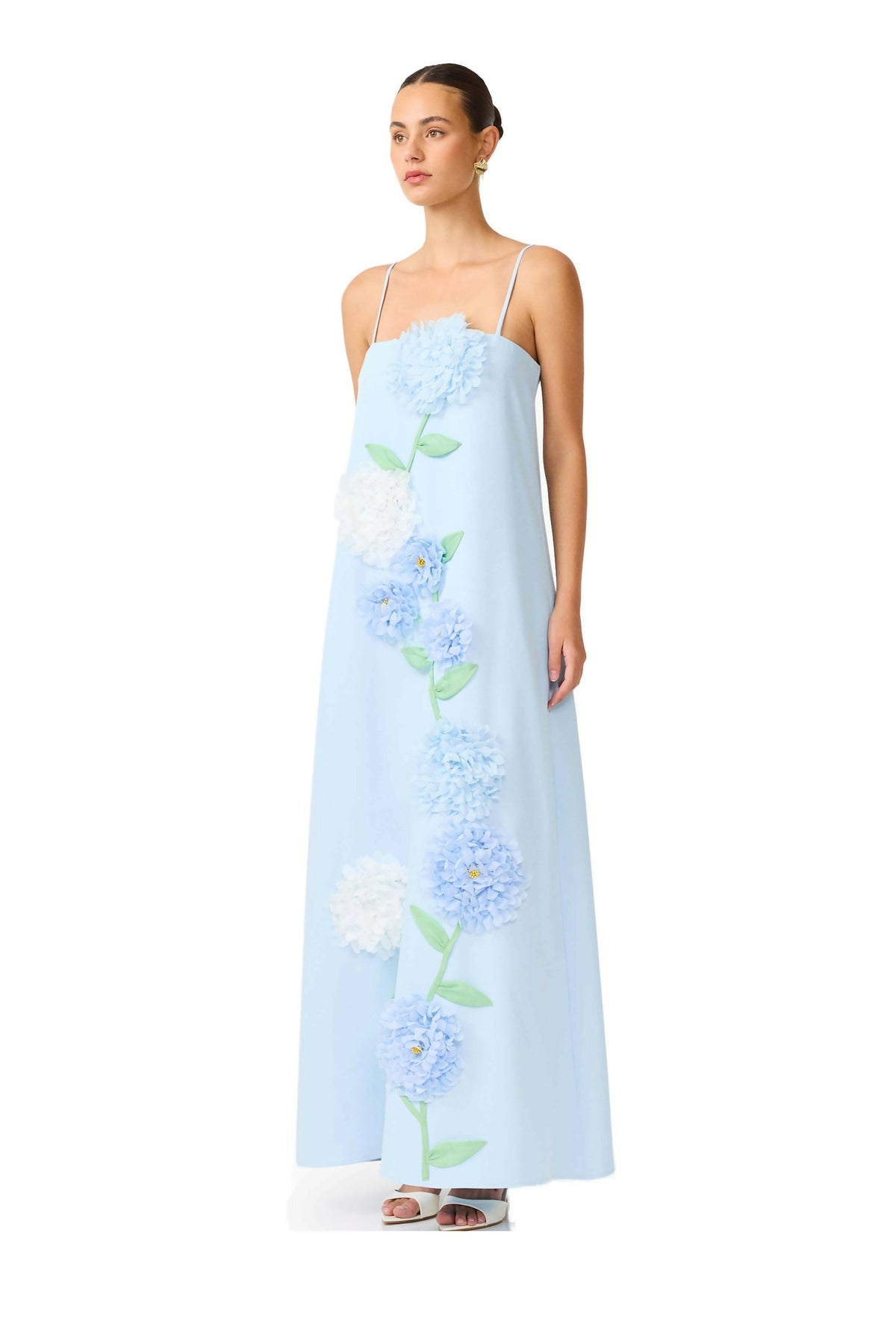Elliatt Buttercup Embroidered Maxi Dress Blue Size M