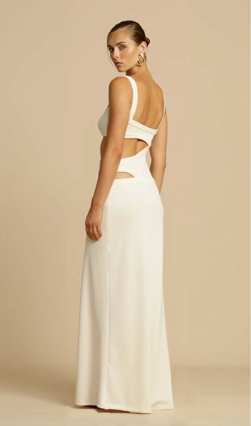 Jetta Maxi Dress in White Size S