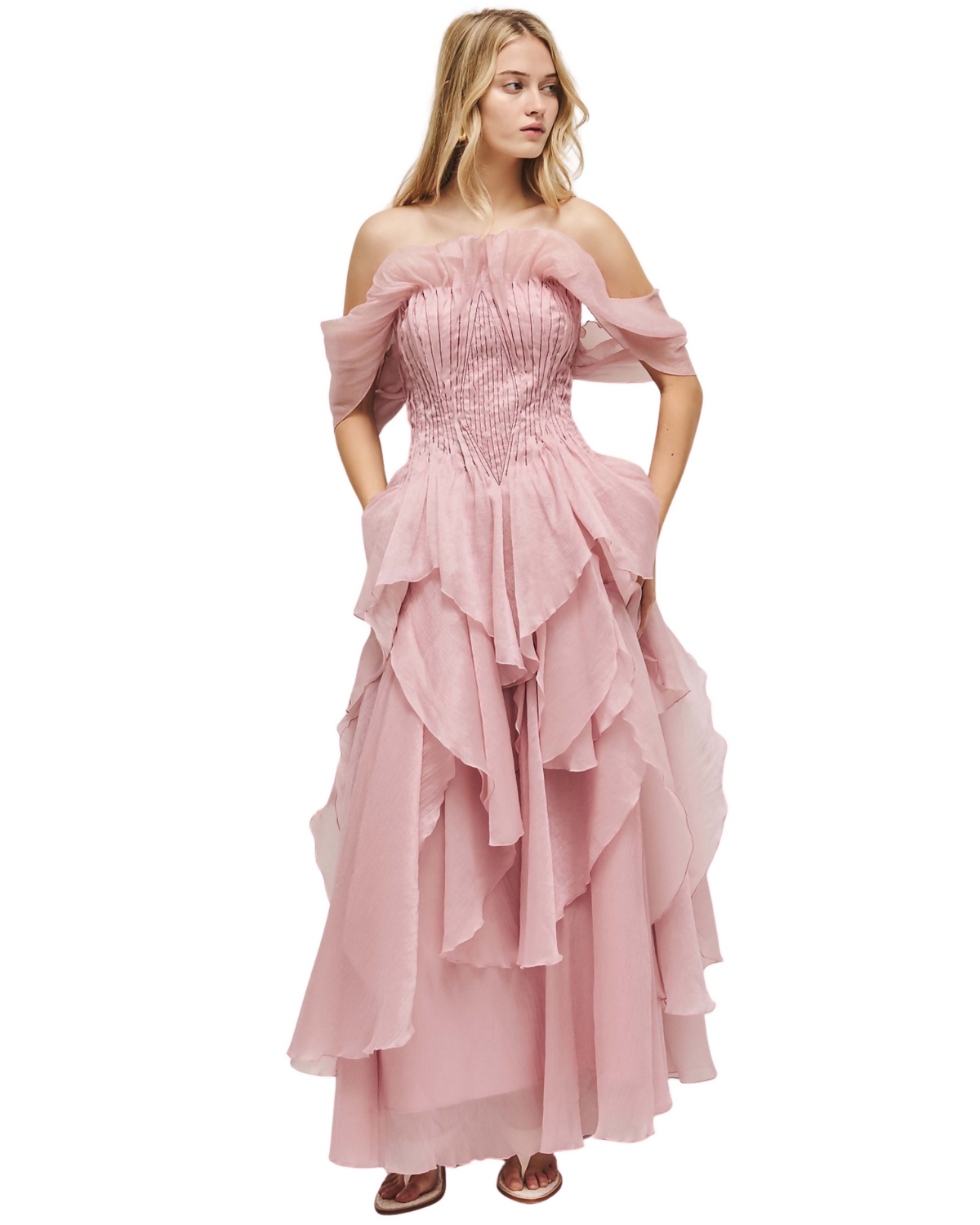 Aje Nisha Gown Fawn Pink