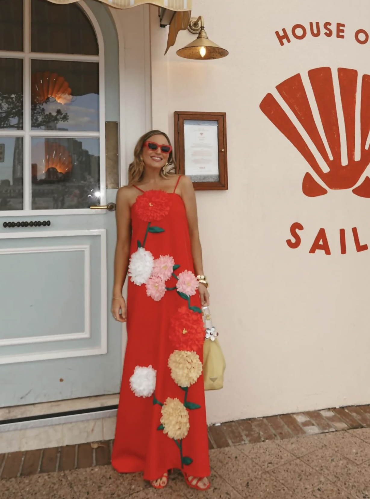 Elliatt Buttercup Embroidered Maxi Dress In Red XL/ AU14-16