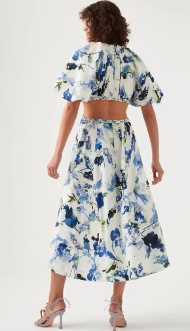 Aje Capucine Puff Sleeve Midi Dress