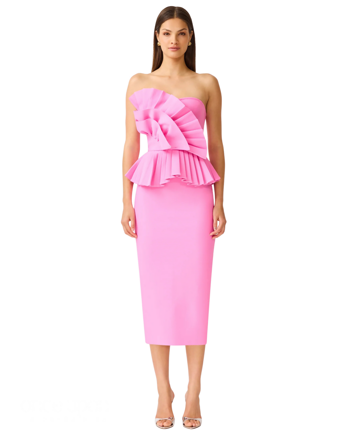 Elliatt Orelia Pleated Midi Dress Candy Pink