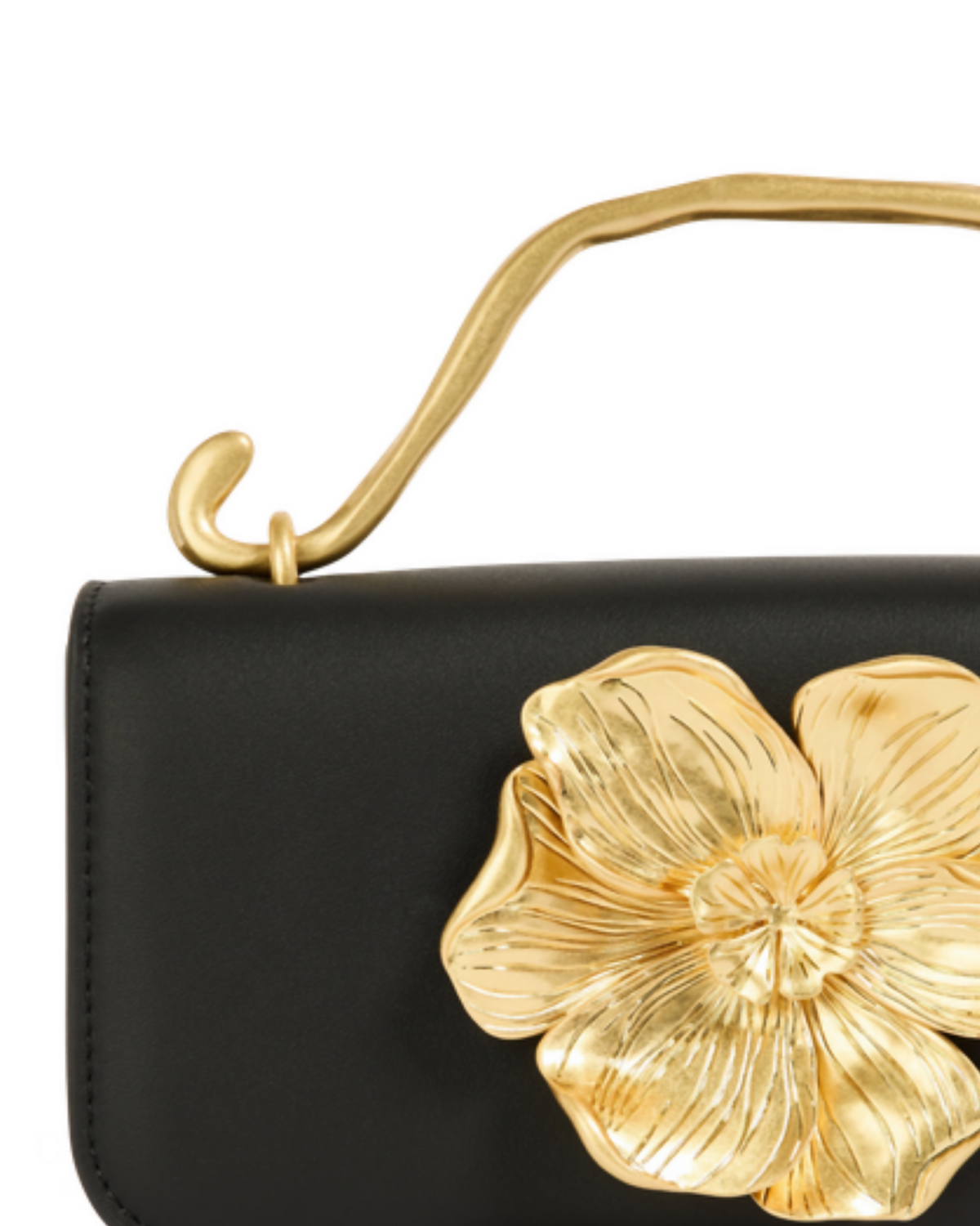 Aje Alessia Flower Clutch Black