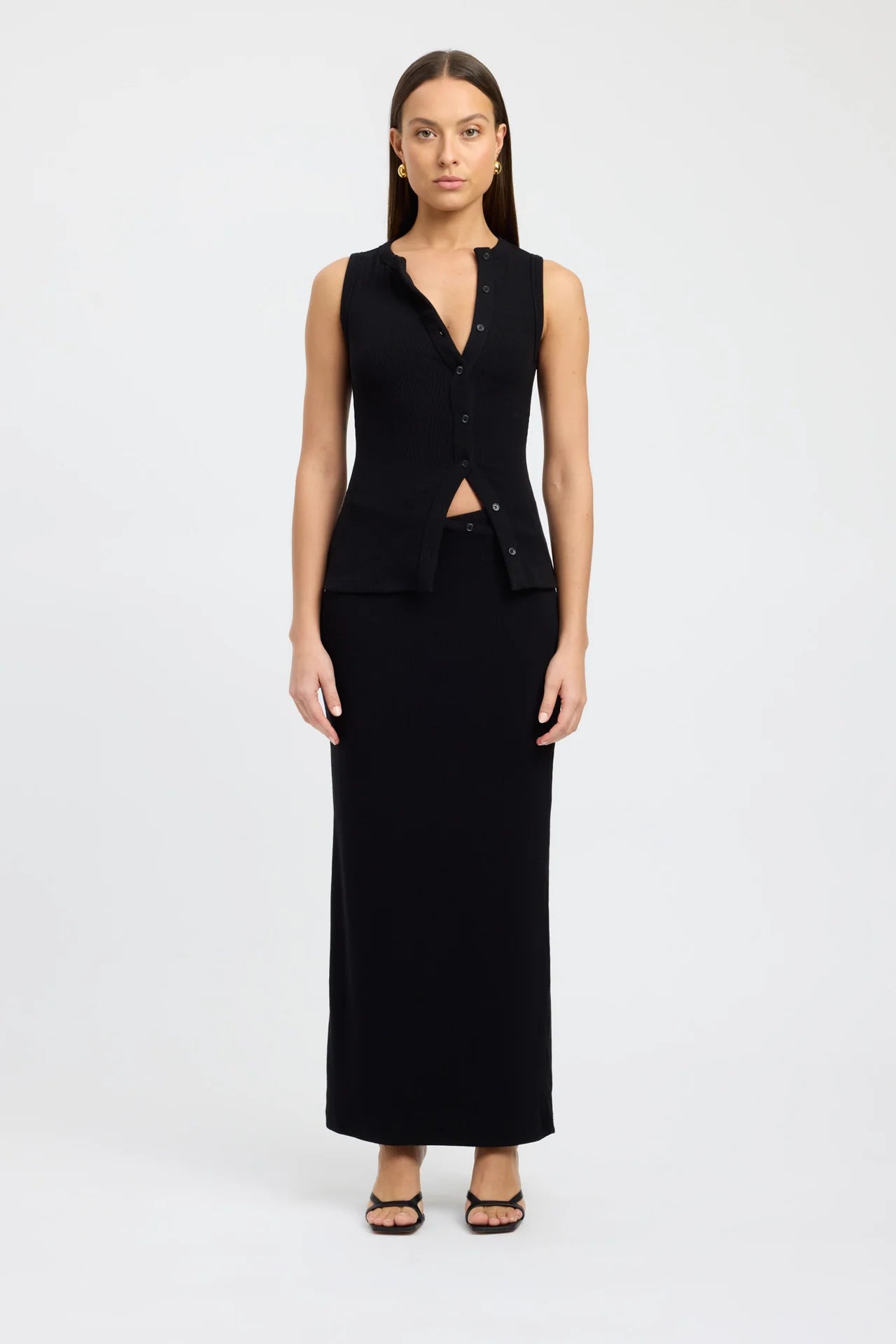 Kookai Bec Button Tank and Carter Skirt Set