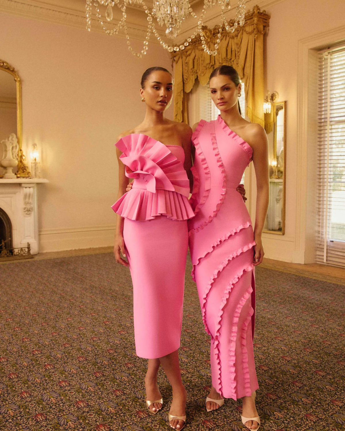 Elliatt Orelia Asymmetrical Gown Pink