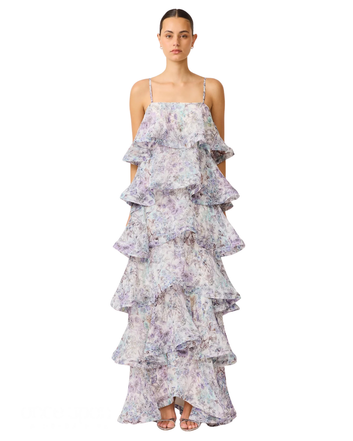 Elliatt Rosaria Tiered Gown Purple Floral