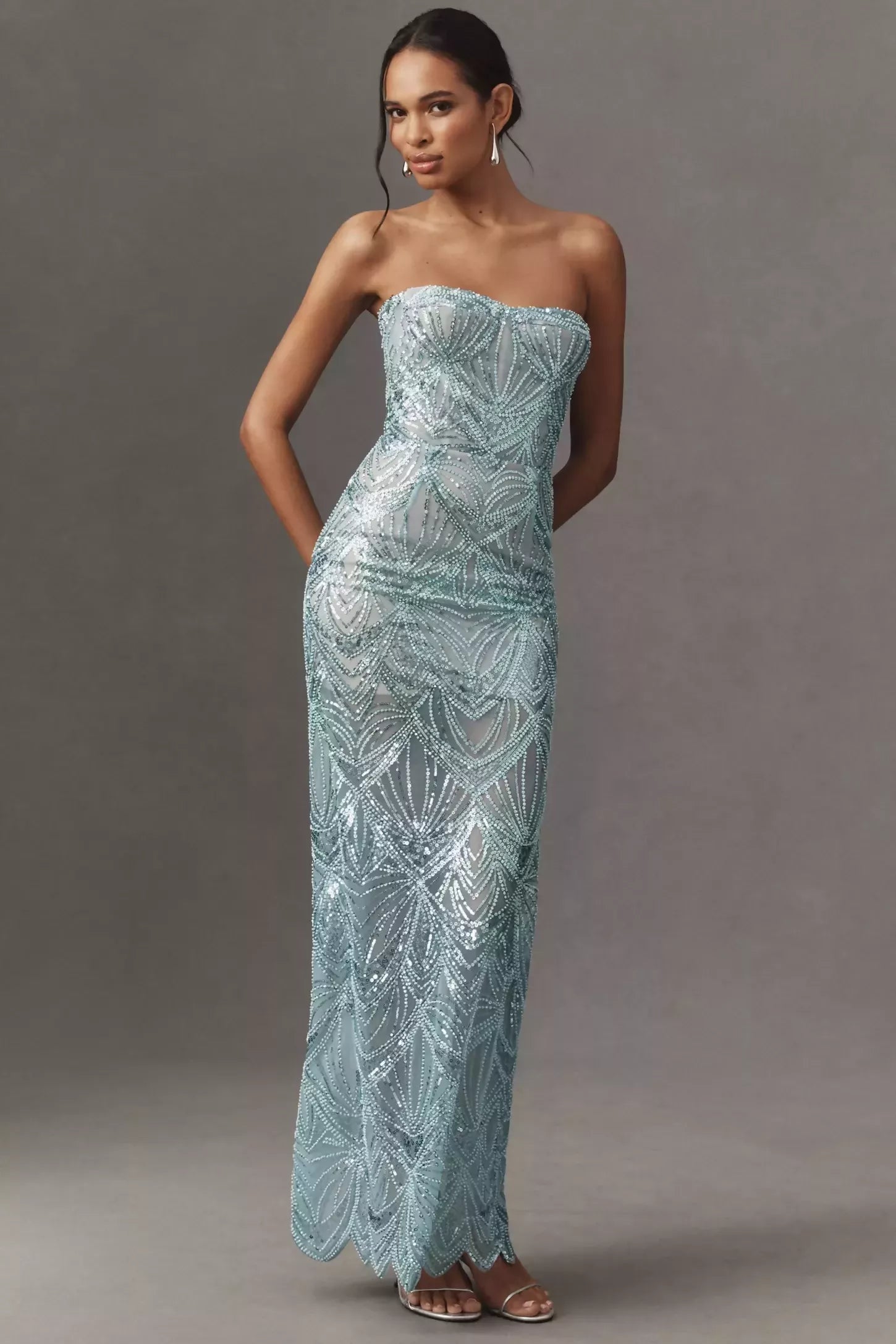 Bronx and Banco Giselle Powder Blue Maxi Dress
