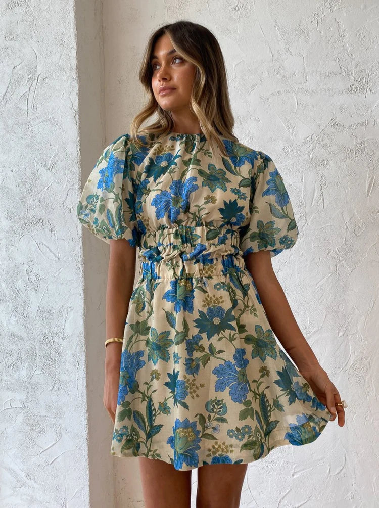 Sir Celia Open Back Mini Dress In Marguerite Print