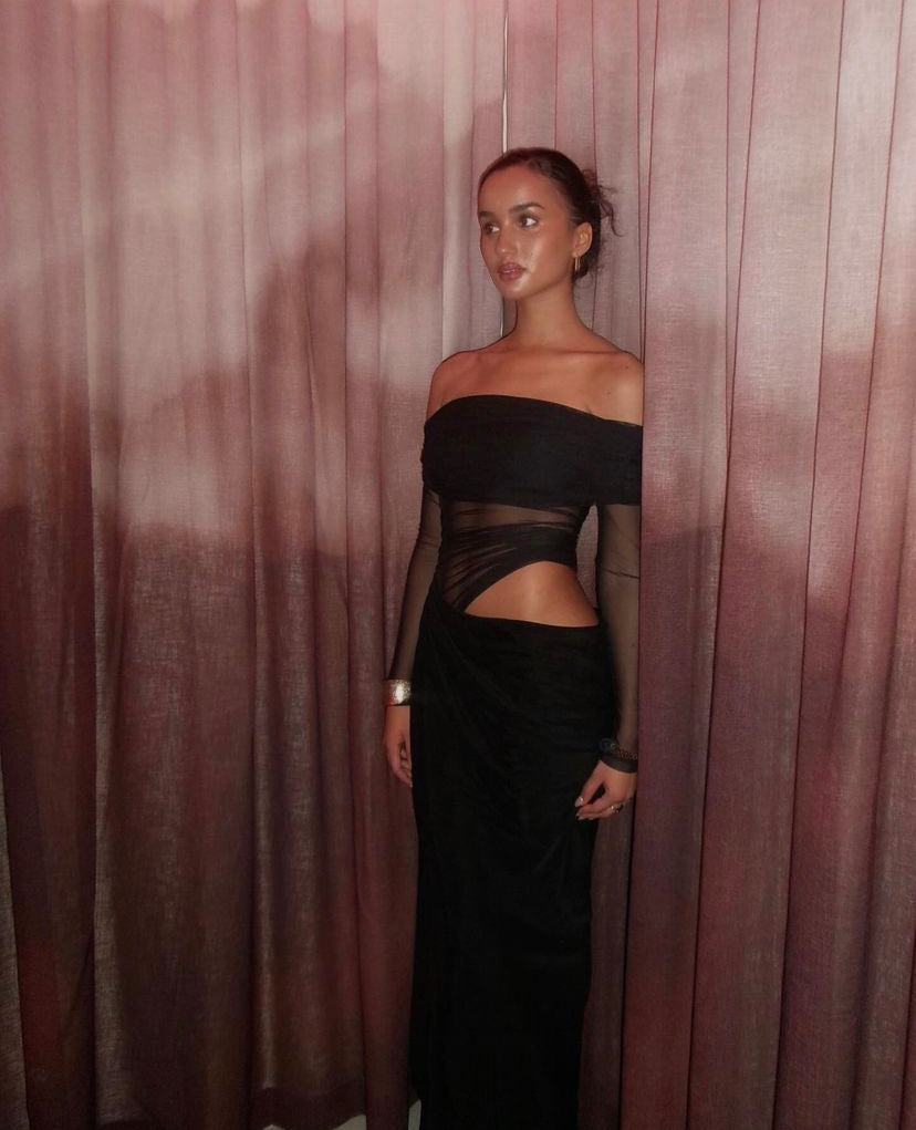 Benni Yasmin Off-Shoulder Maxi Dress