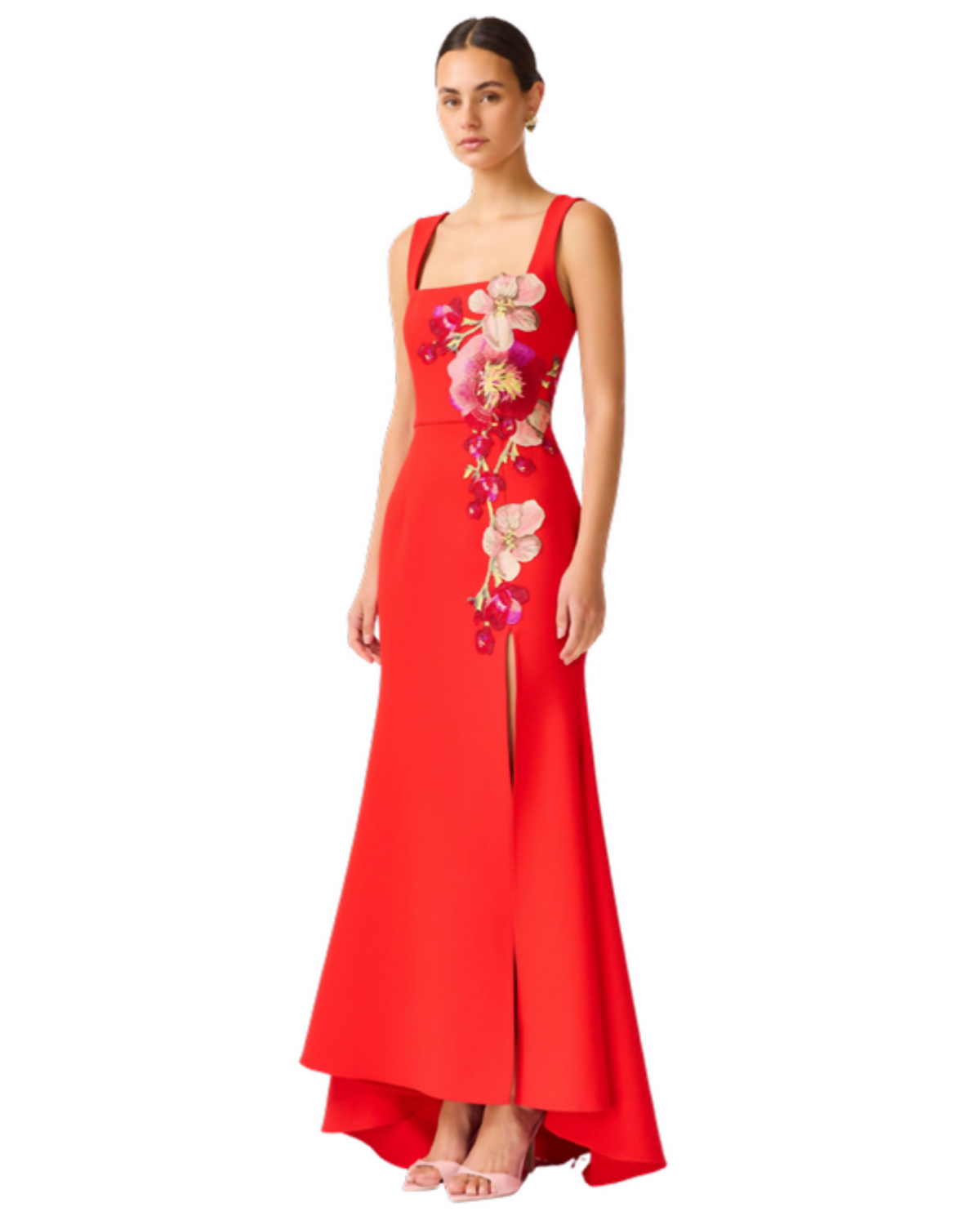 Elliatt Fleurisca Embroidered Gown Scarlet Red