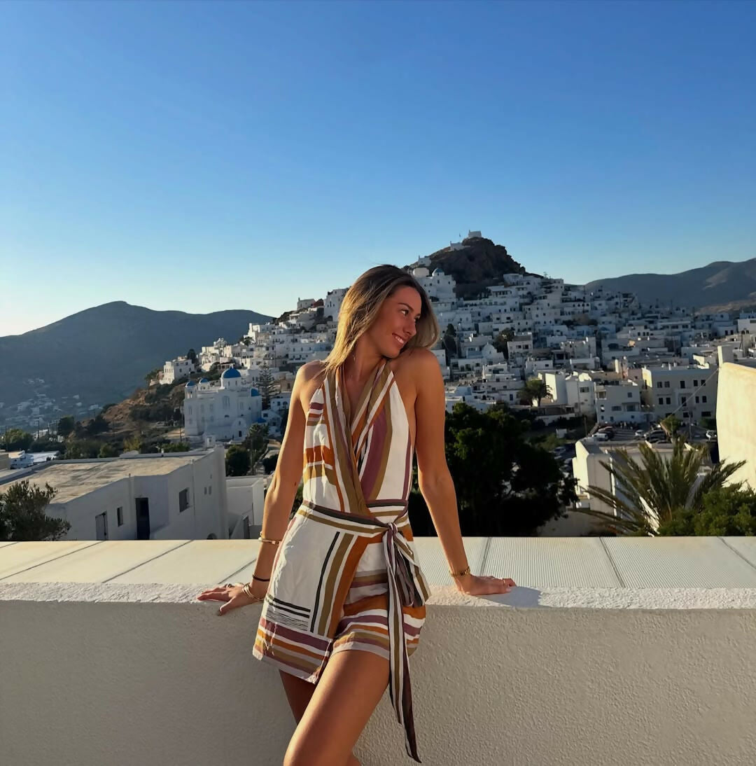 Sir The Label Caprera Wrap Halter Mini Dress - Size 2