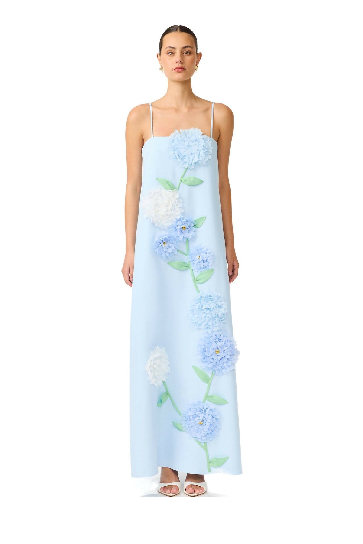 Elliatt Buttercup Embroidered Maxi Dress Blue Size M