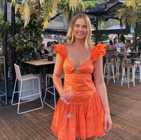 AJE Simone Frill Mini Orange