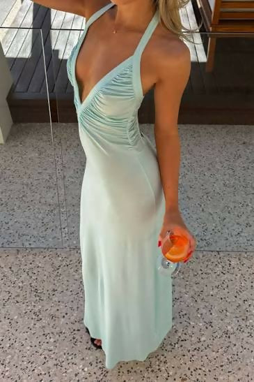 SOLAMUSA Angelina Aqua Maxi Dress Size XS