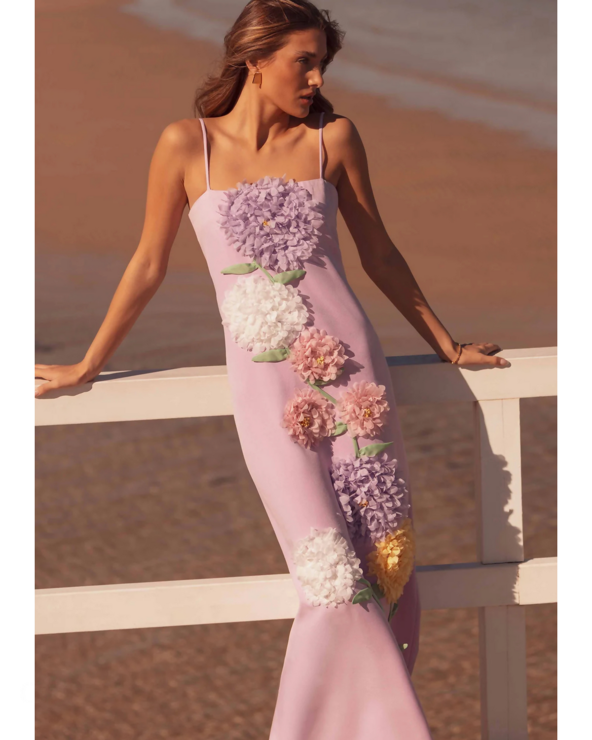 Elliatt Buttercup Embroidered Maxi Dress Purple