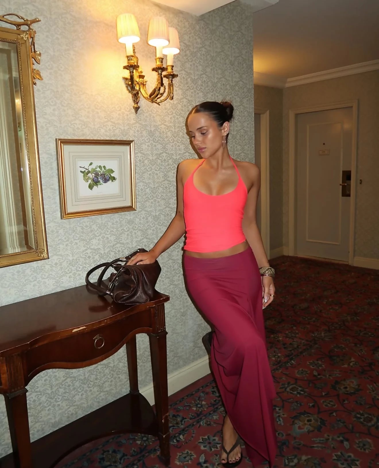 Mr Winston Jemima Neon Pink & Wine Set Size S / M