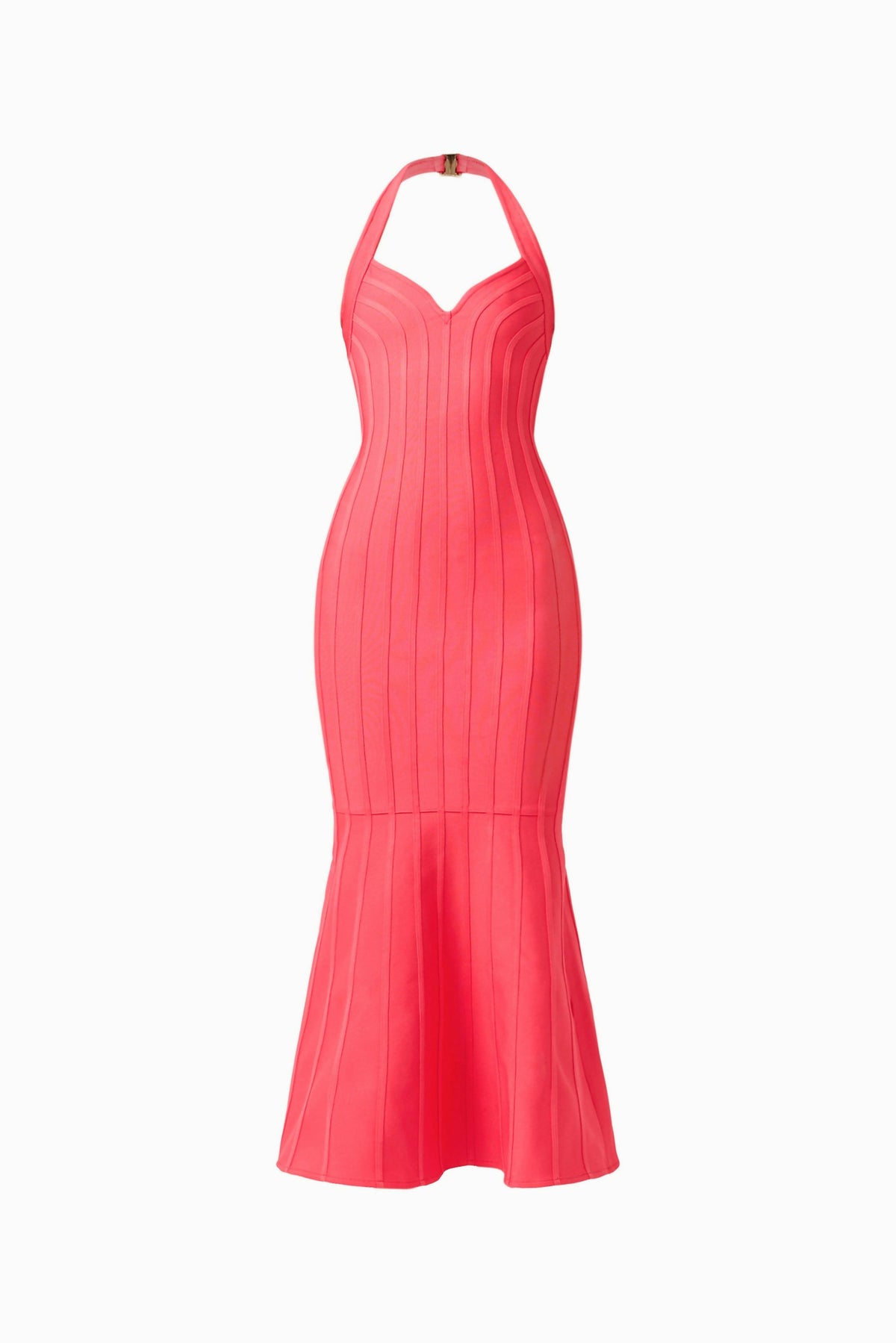 Elliatt Virella Bodycon Halter Gown Coral Red