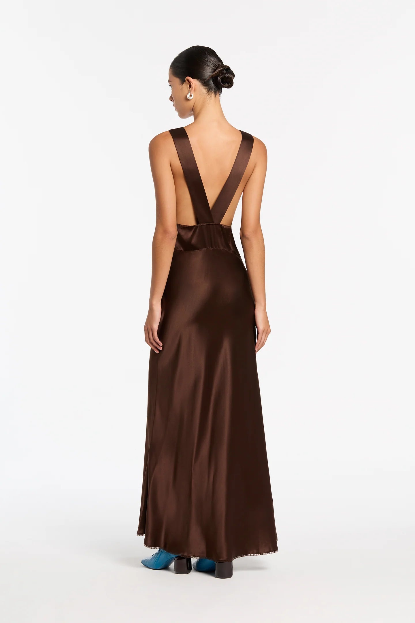 SIR the Label Aries Cut Out Gown Chocolate