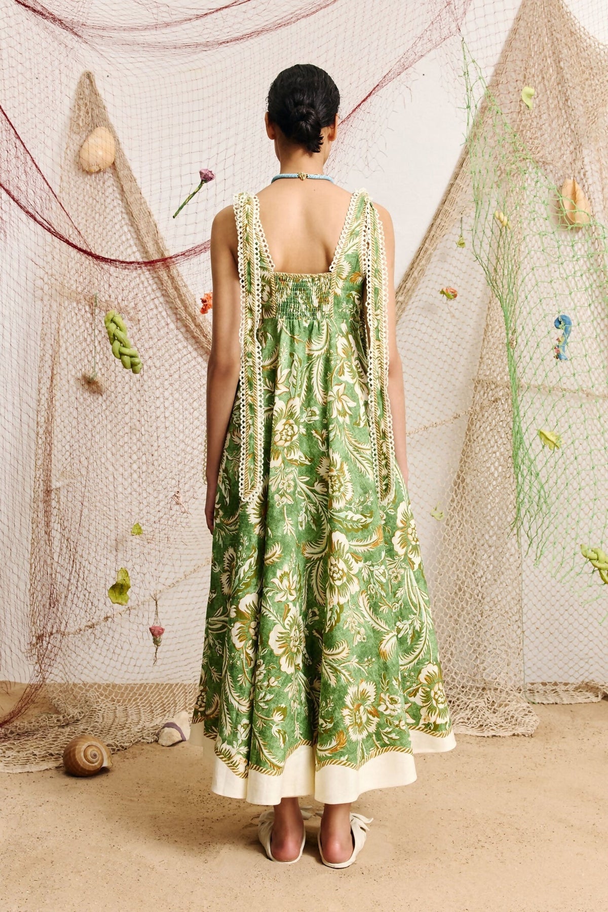 Alemais Alessia Ballet Sundress Green Floral