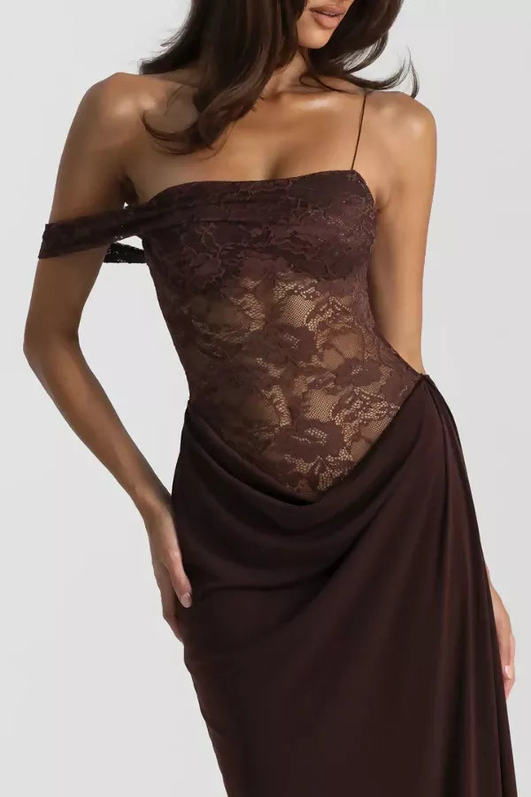 Natalie Rolt Sloane Maxi Dress Espresso Size 2 / AU 10