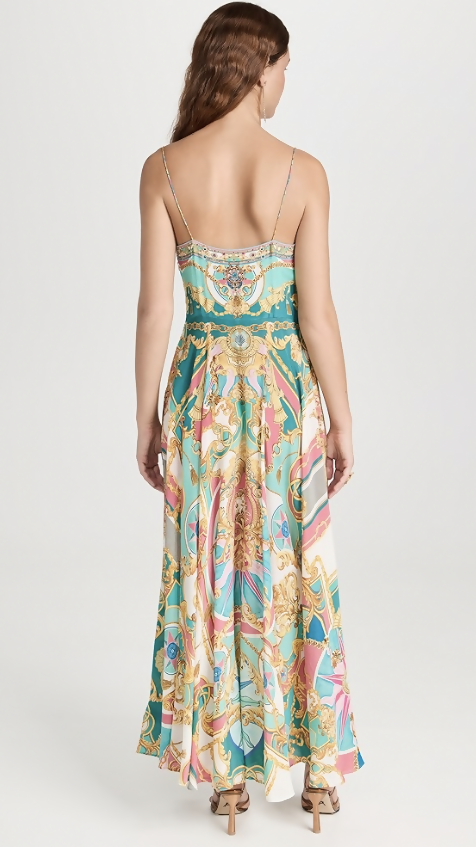 Camilla Long Dress With Tie Front Sail Away With Me size M (10-12AU)