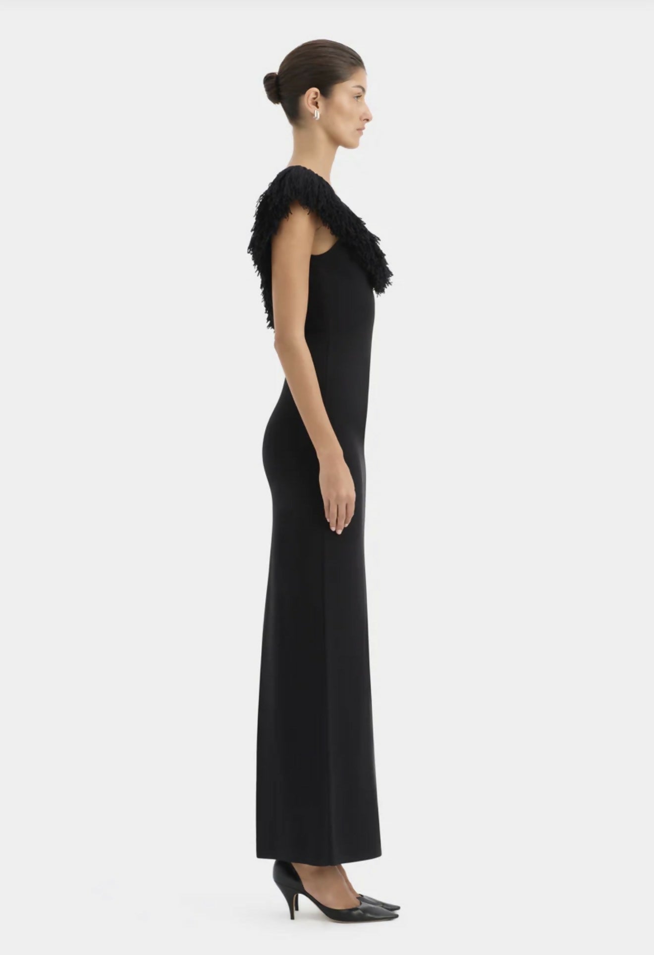 Sir The Label Marcelline Fringe Gown in Black Size 8