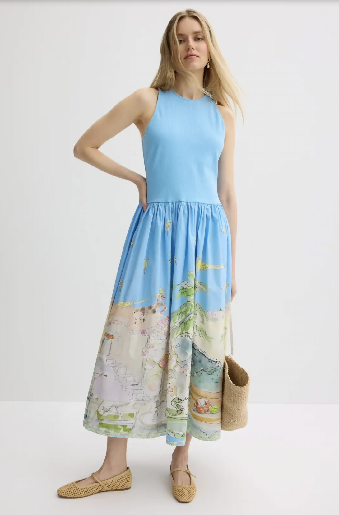 ALÉMAIS Anouk Tank Midi Dress Size 14