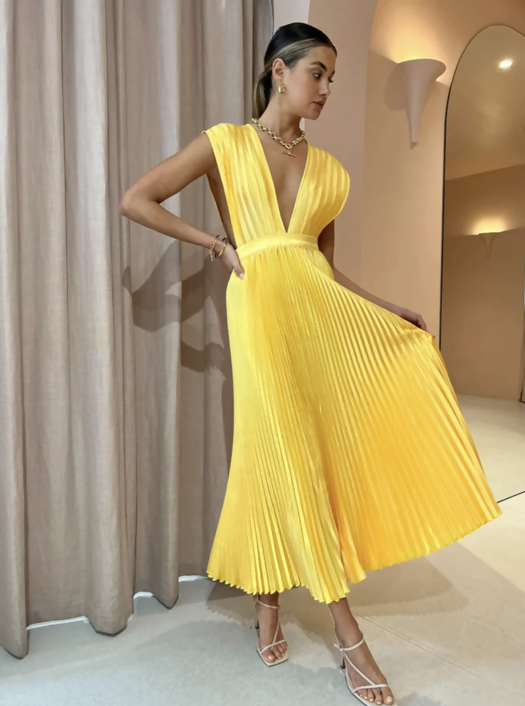L'idee Gala Gown Canary size XL (AU14)