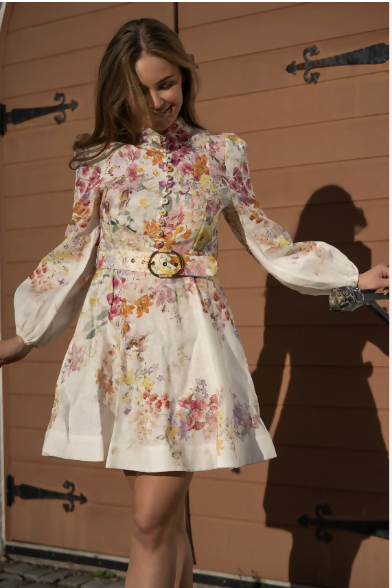 Zimmermann Natura Buttoned Mini Dress size 3/AU14