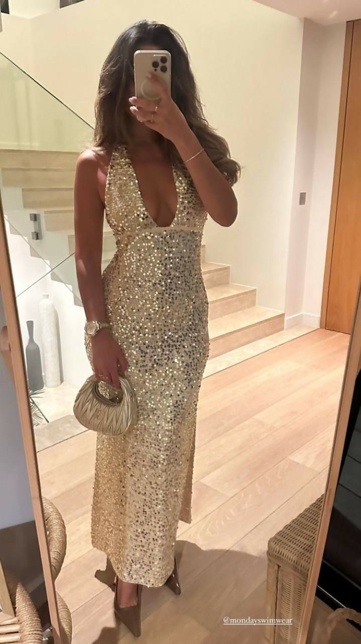 Monday Swimwear Catania Champagne Sequin Gown